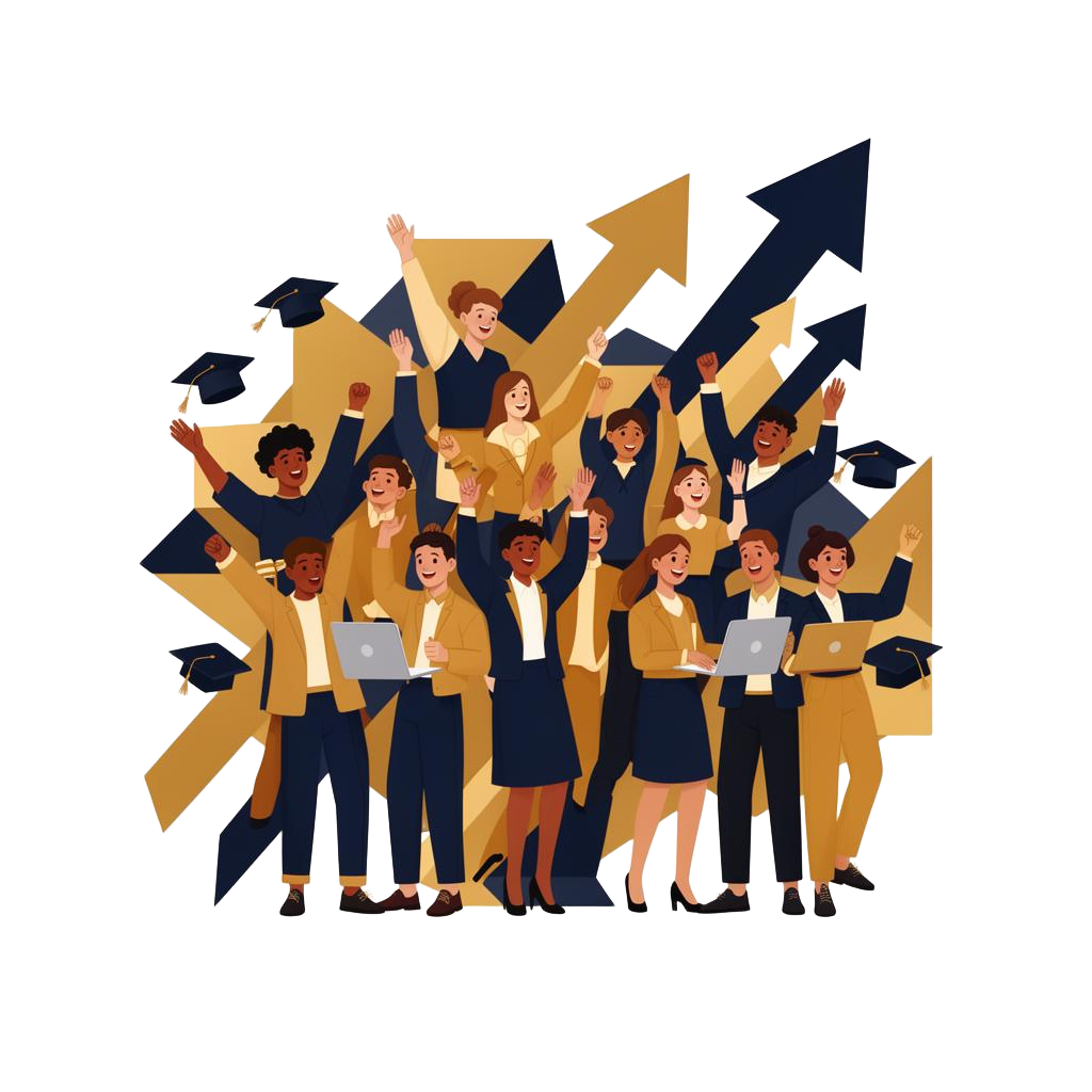 Students celebrating placement success